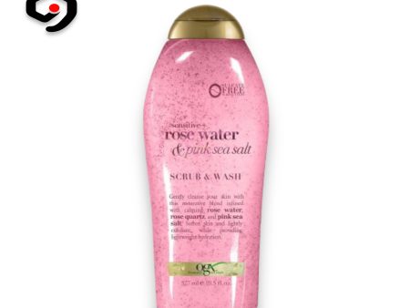 OGX Rose Water & Pink Sea Salt Scrub & Wash 577ml Discount