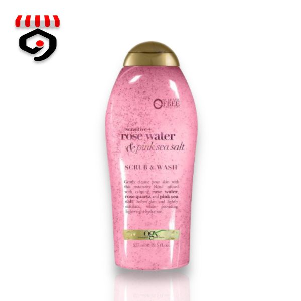 OGX Rose Water & Pink Sea Salt Scrub & Wash 577ml Discount