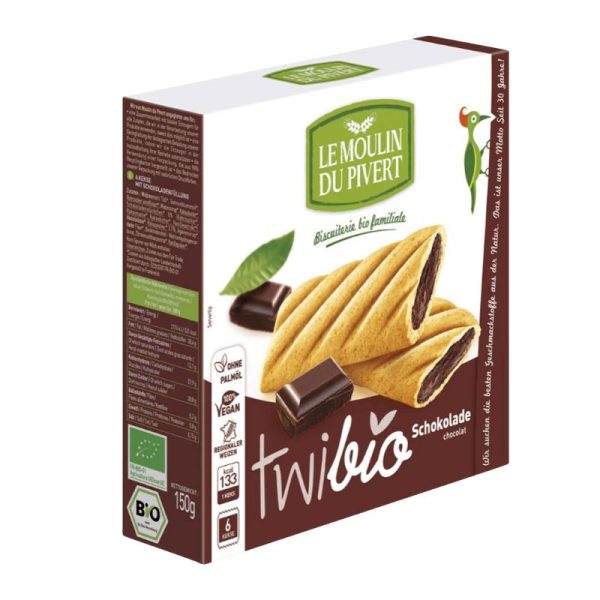 Le Moulin du Pivert Organic French Chocolate Filled Shortcrust Biscuits 150g Online Hot Sale