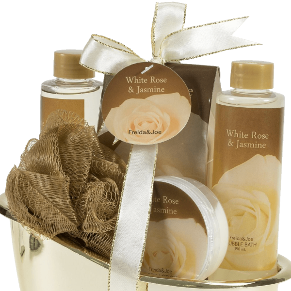 White Rose Jasmine Gold Tub Spa Bath Gift Set For Discount