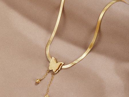 Amelie Gold Butterfly Necklace For Sale