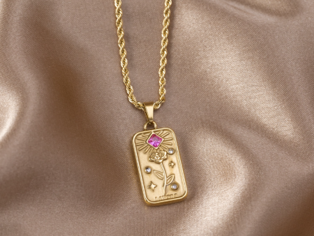 ‘Lovers’ Tarot Pendant Necklace Hot on Sale