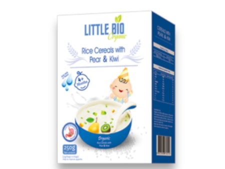 Little Bio Organic Rice Cereals With Pear & Kiwi 250g Online now