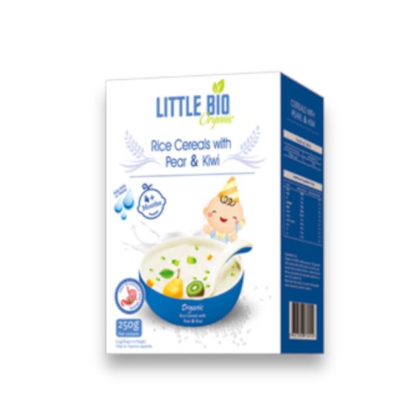 Little Bio Organic Rice Cereals With Pear & Kiwi 250g Online now