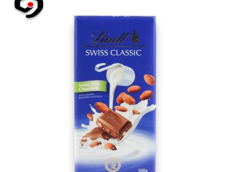 Lindt Swiss Classic Swiss Milk Chocolate With Gently Roasted Almonds 100g Supply