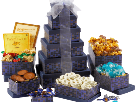 Broadway Basketeers Souring Saphire Sympathy Gift Tower Supply