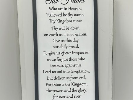 OUR FATHER PLAQUE WHITE-8934 : 13X25 Sale